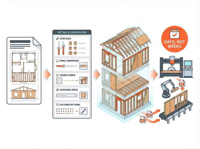 Architectural drawings to factory-ready timber BIM model transformation workflow