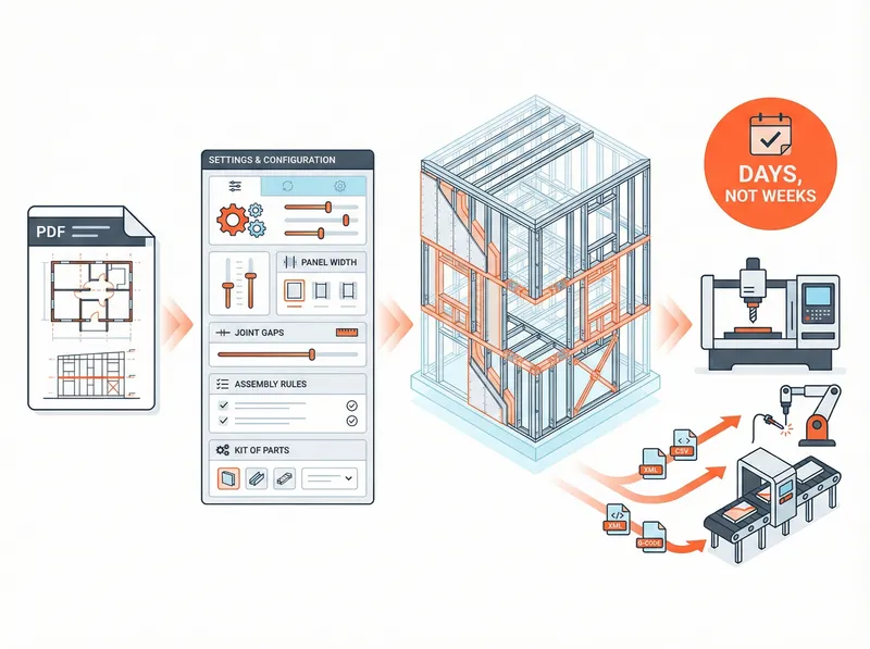 Architectural drawings to factory-ready BIM model transformation workflow