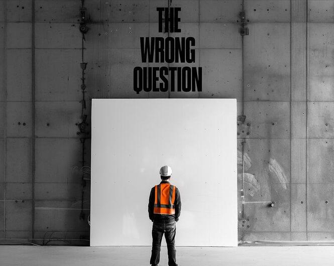 Split-screen visualization showing financial services evolution from 1999 to construction industry transformation in 2025